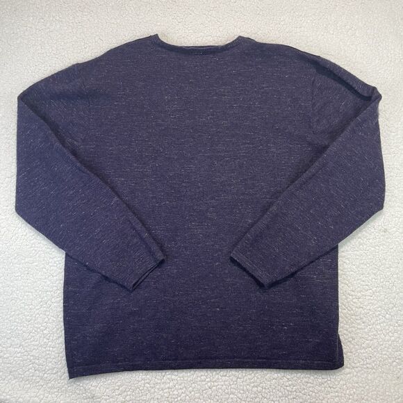 John Varvatos USA Luxe V-Neck Purple Wool Linen Sweater Mens Size XXL Leather - Picture 7 of 9